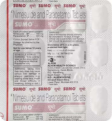 Sumo Tablet 100/325 mg
